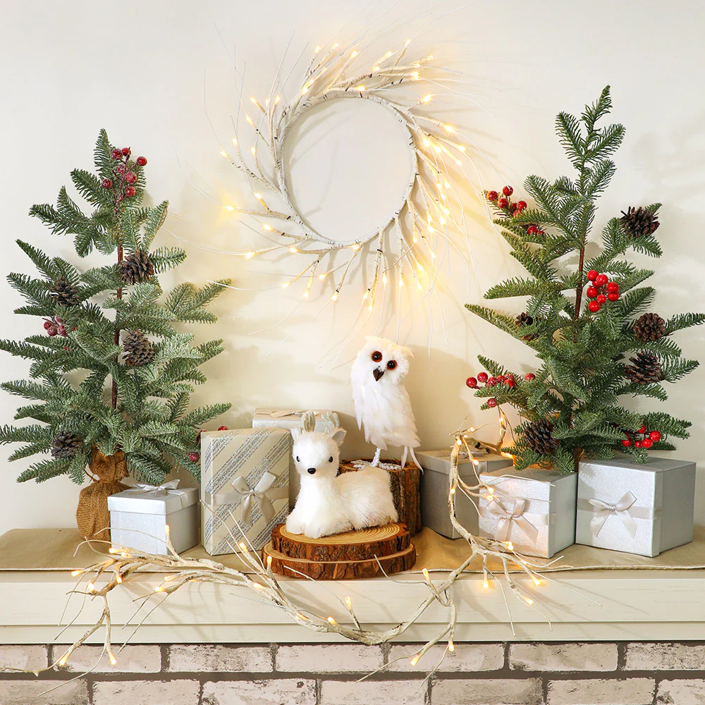 Lighted Winter Birch Garland - Image 3