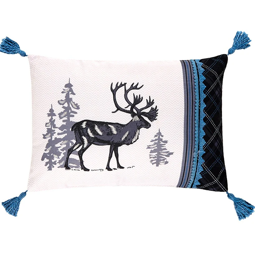 Lodge Themed Embroidered Decorative Pillow - Image 3