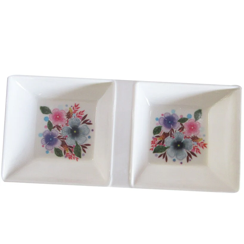 Melamine Dual Dipping Sauce Tray - Image 4
