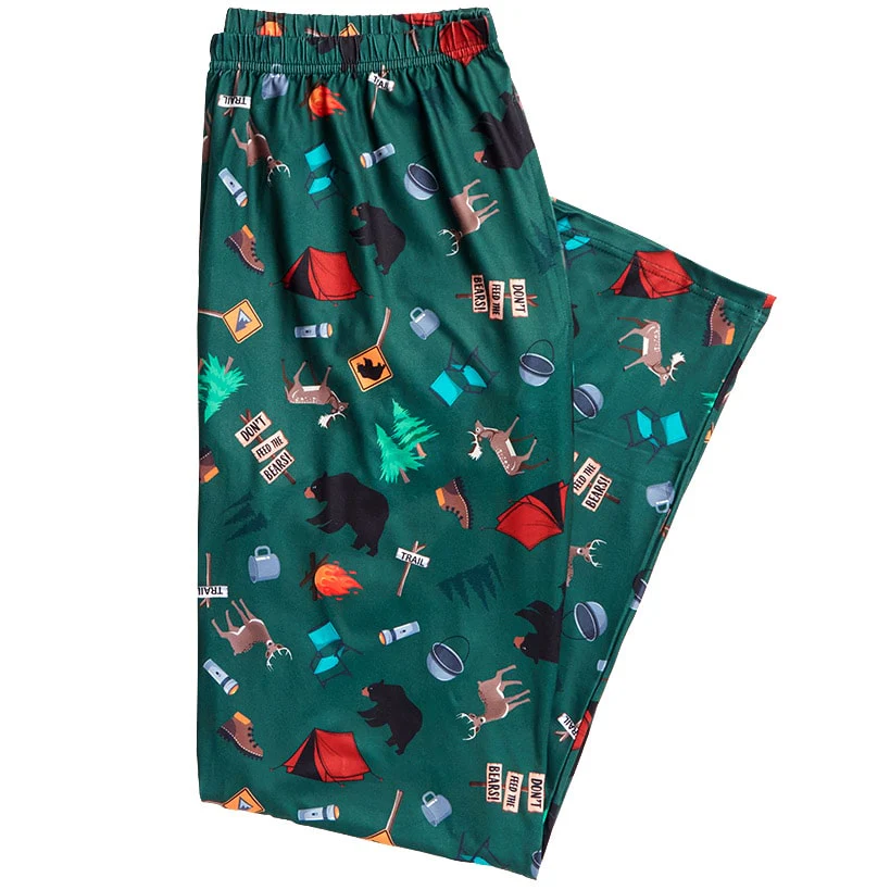 Men's Printed Pajama Lounge Pants Camping Theme - Image 3