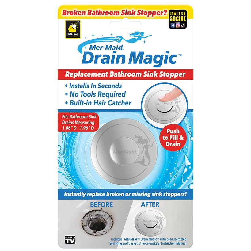 Mer-Maid™ Drain Magic™ Replace Broken Or Missing Bathroom Sink Stopper - Image 4