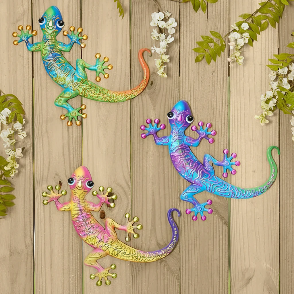 Metal Gecko Wall Decor