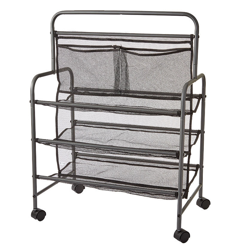 Metal Shoe Storage Rack with Wheels - 4-Tier - Image 8