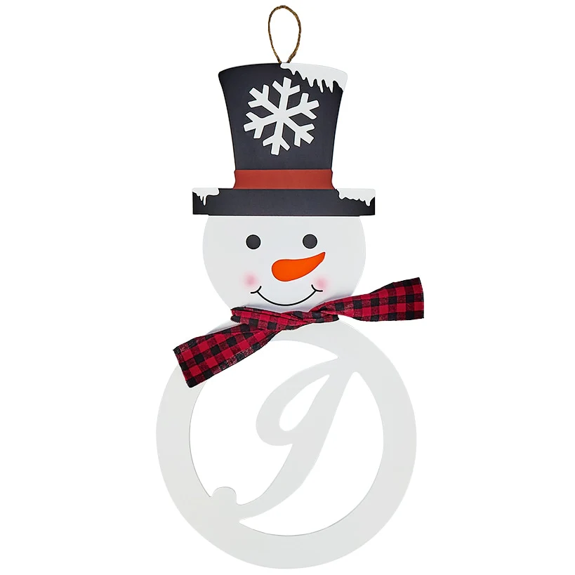 Monogram Snowman Christmas Wall Hanging - Image 2