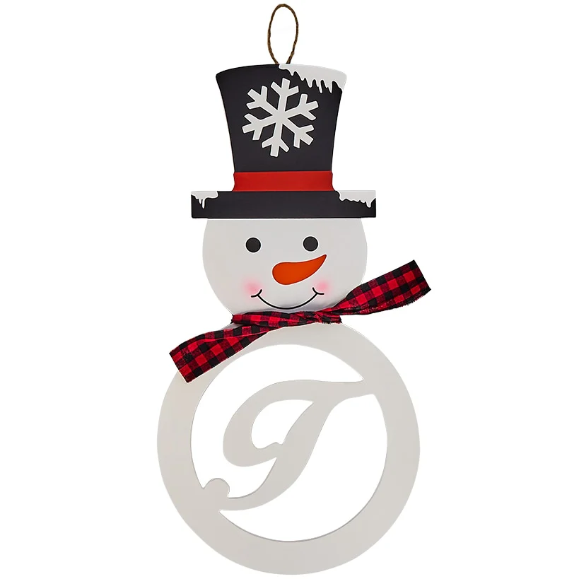 Monogram Snowman Christmas Wall Hanging - Image 4