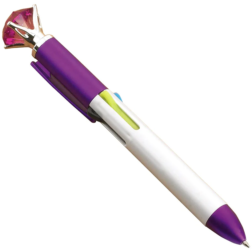 Multicolor Pen with Purple Bling - Image 2