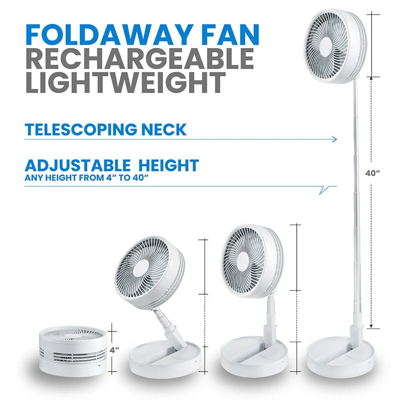 My Foldaway™ Rechargeable Fan - Compact and Portable Cooling Solution - Image 6