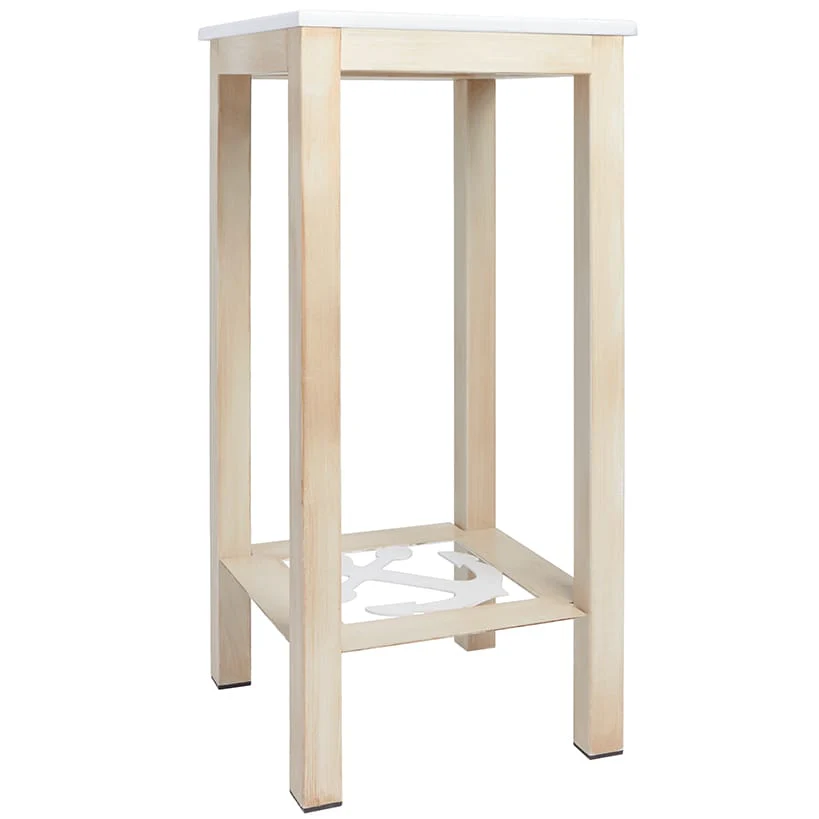Nautical Accent Wooden End Tables - Anchor or Wheel Design - Image 4