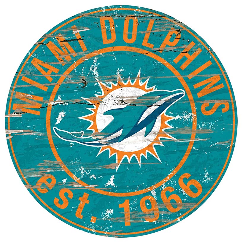 NFL Round Heritage Logo Sign 12" - Image 17