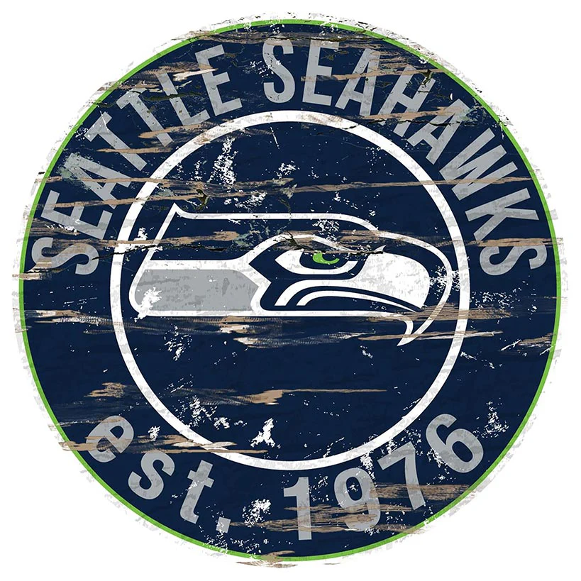 NFL Round Heritage Logo Sign 12" - Image 31