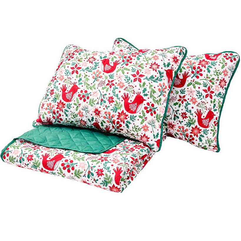 Nordic Cardinal Quilt Set Full/Queen or King with Shams - Image 5