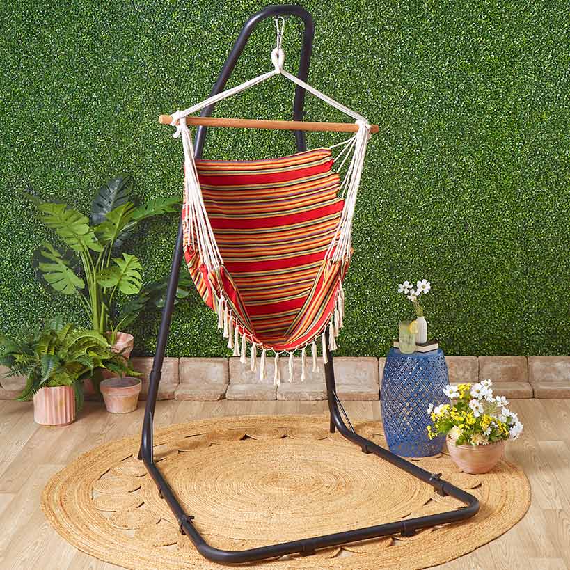 Outdoor Hammock Black Metal Stand