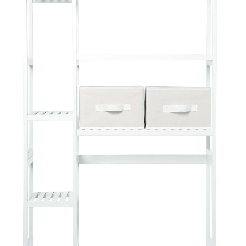 Over-the-Toilet Bathroom Dual Storage Rack with Set of 2 Baskets - Image 2