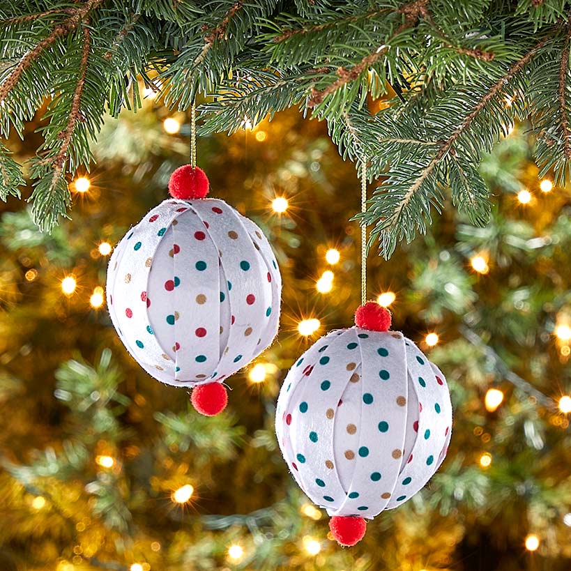 Patterned Paper Ball Ornaments Set of 2 - Image 2