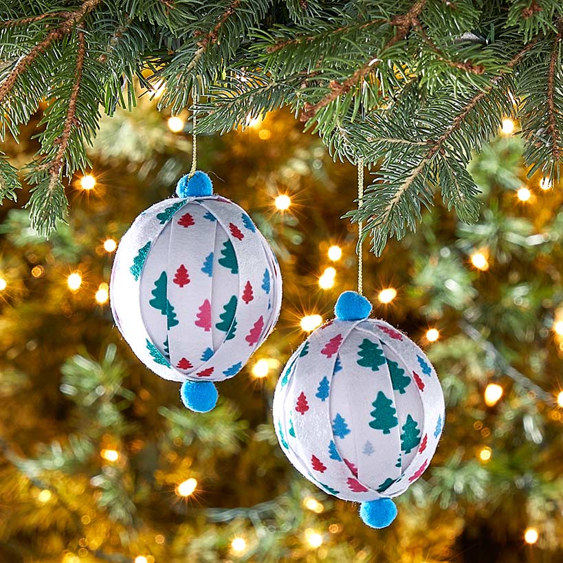 Patterned Paper Ball Ornaments Set of 2 - Image 4