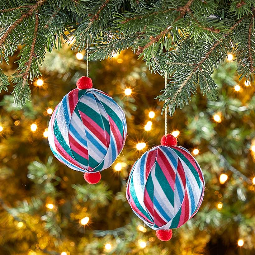 Patterned Paper Ball Ornaments Set of 2 - Image 5