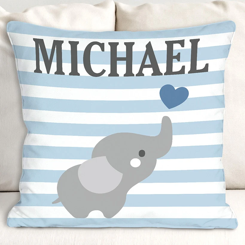 Personalized Baby Elephant Throw Pillow