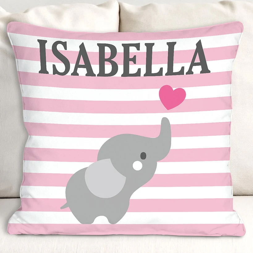 Personalized Baby Elephant Throw Pillow - Image 2