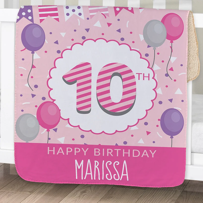Personalized Birthday Sherpa Throws - Image 5