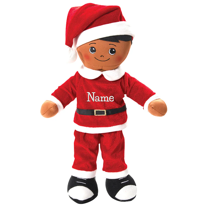 Personalized Boy Rag Doll with Santa Outfit - Image 3