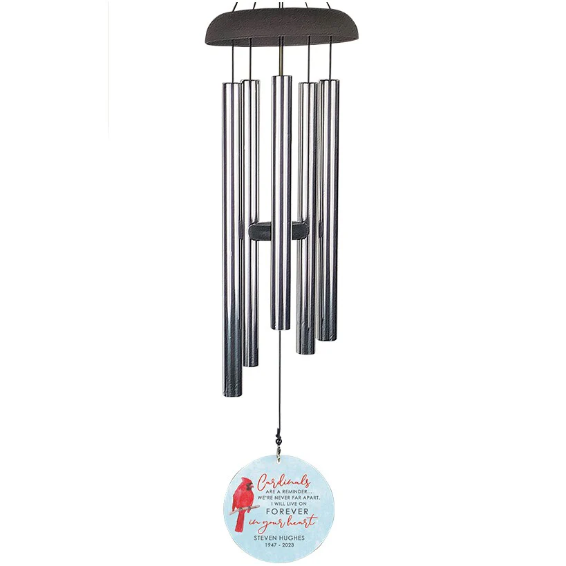 Personalized Cardinal Memorial Windchime 30" - Image 3