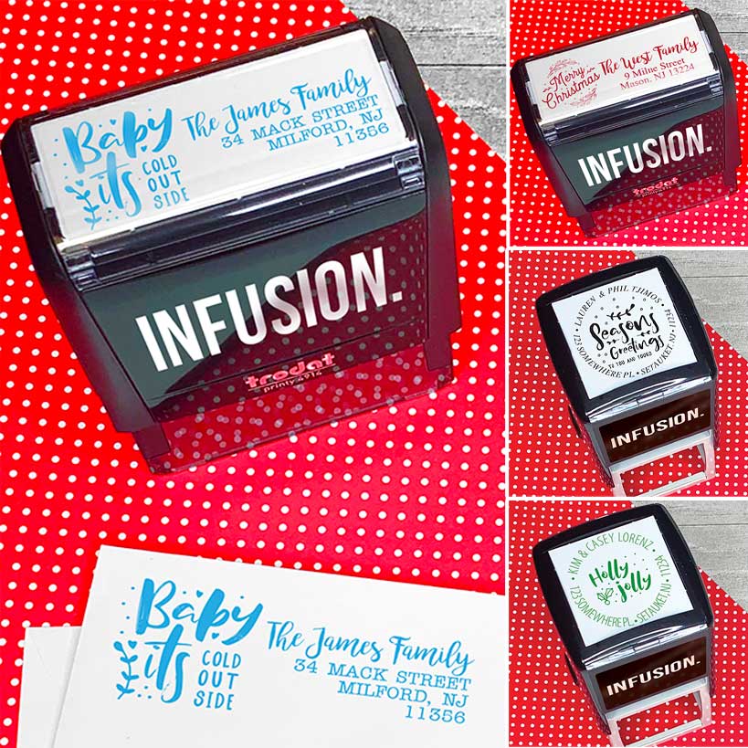 Personalized Christmas Self Inking Stamp