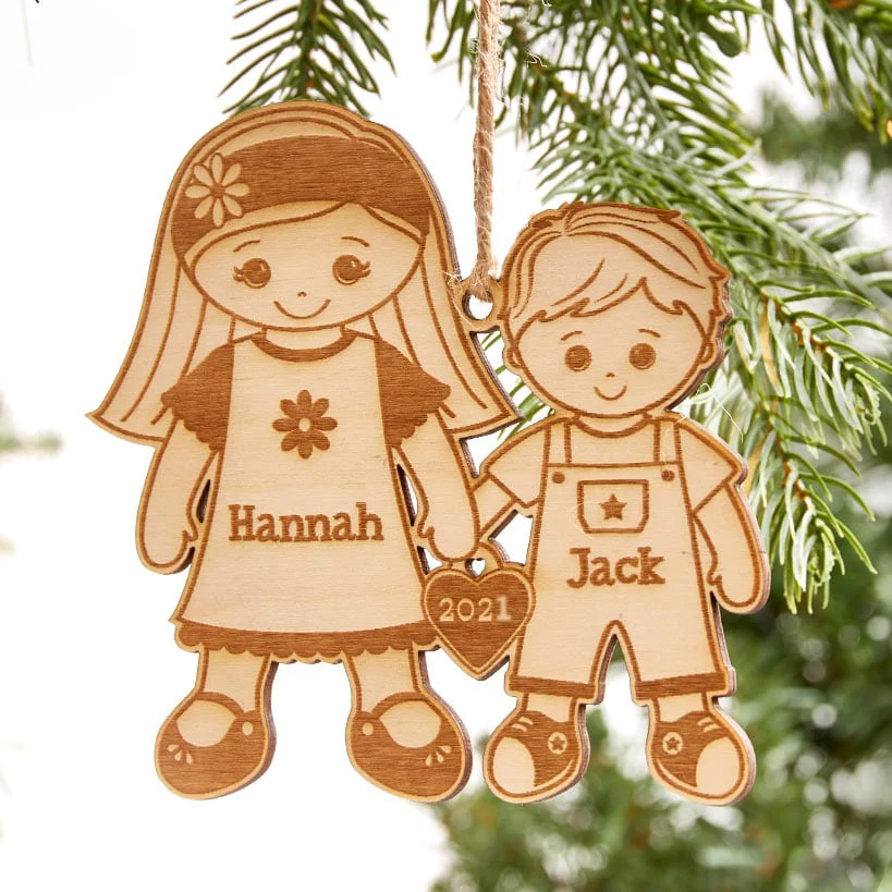 Personalized Christmas Siblings Ornament - Image 2