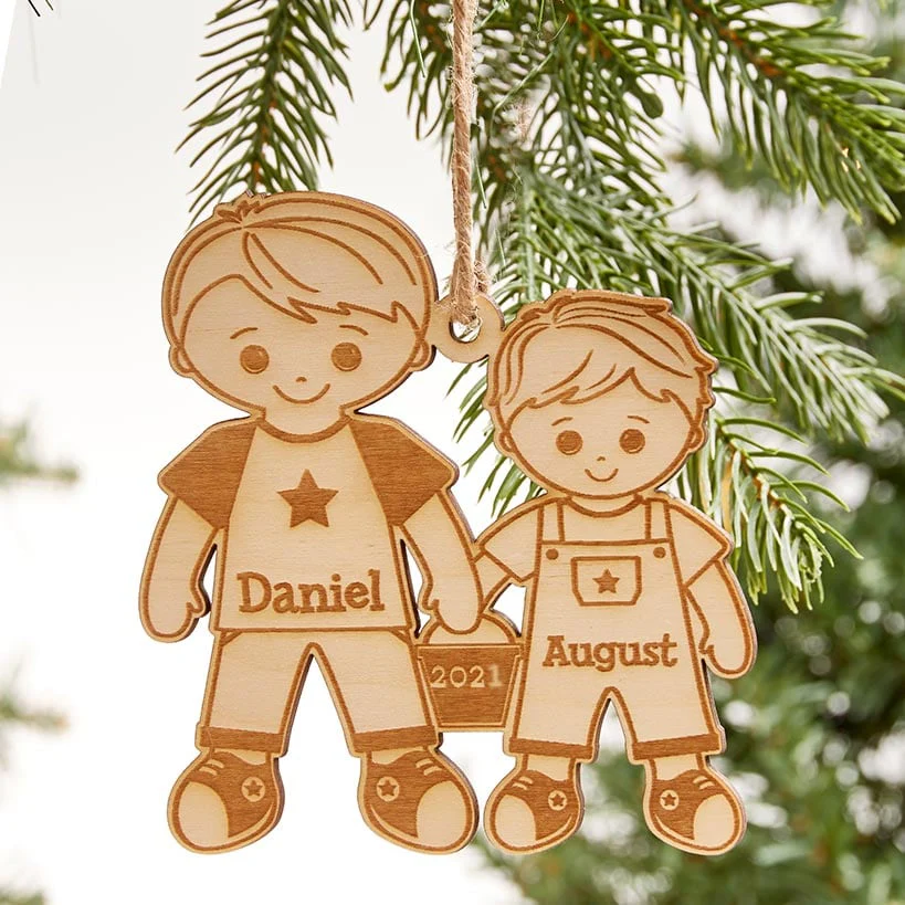 Personalized Christmas Siblings Ornament - Image 5