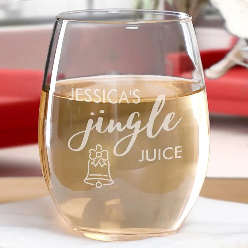 Personalized Christmas Themed Wine Glasses - Image 2