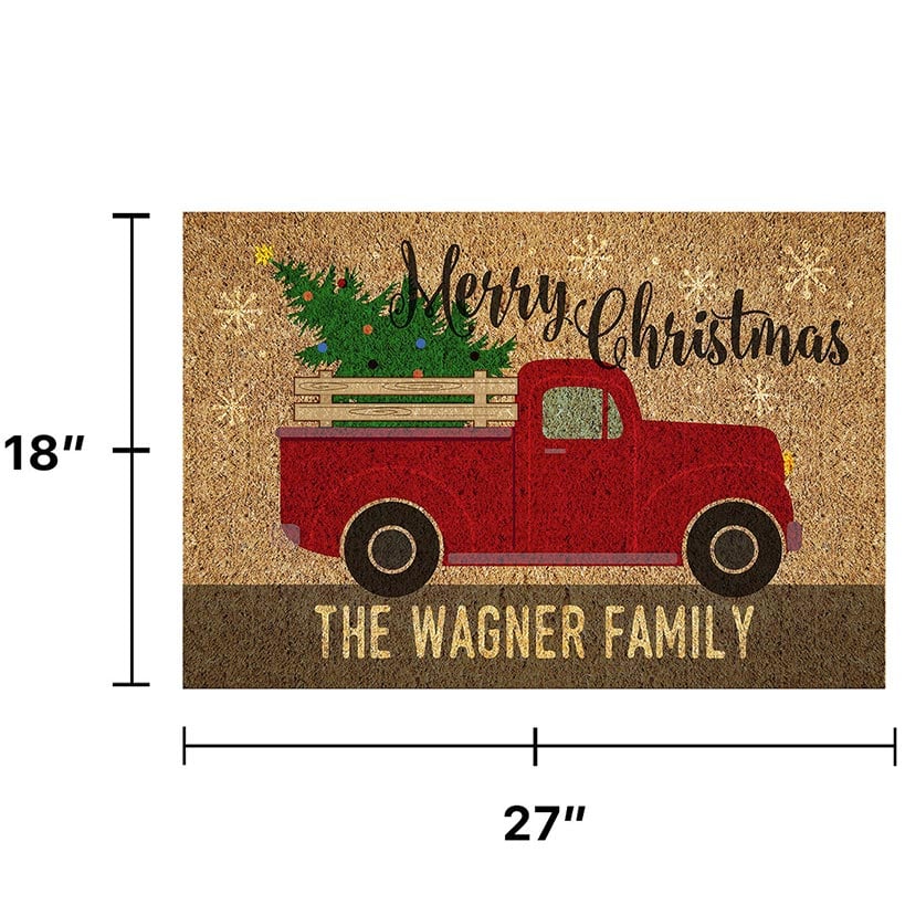 Personalized Christmas Truck Doormat - Image 3