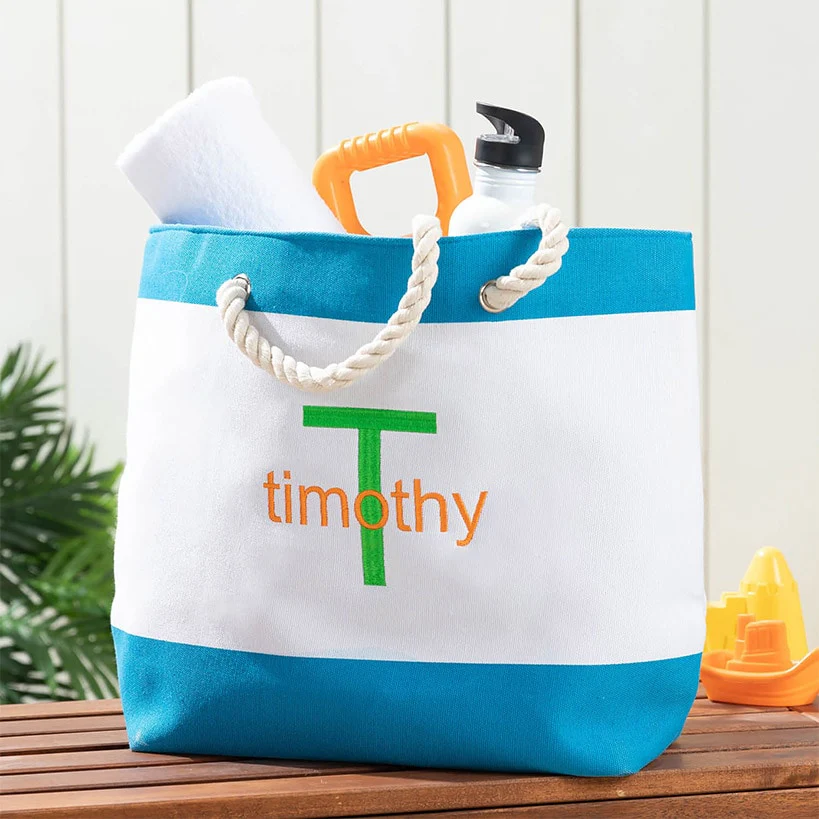 Personalized Colorful Beach Tote - Image 6