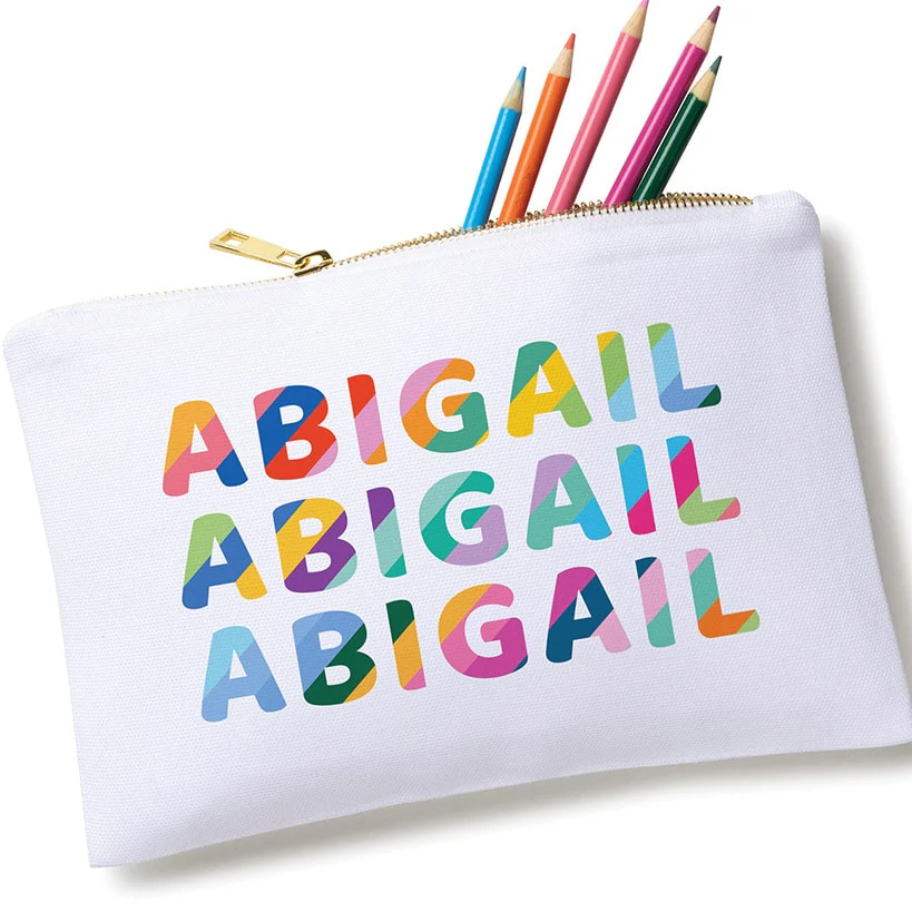 Personalized Colorful Name Zipper Pouch - Image 2
