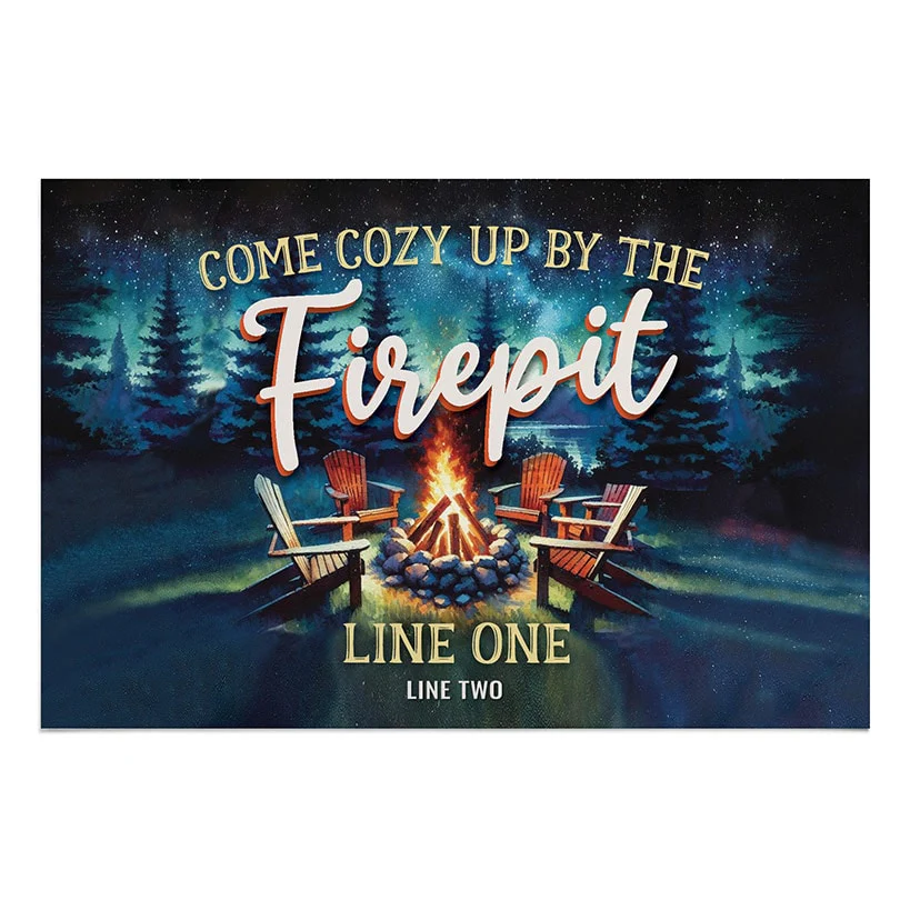 Personalized Cozy Fire Pit Thin Doormat - Image 2