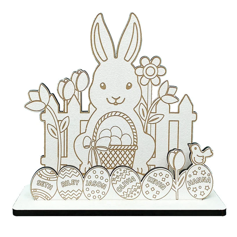 Personalized DIY Wood Easter Bunny and Eggs Gift - Image 5