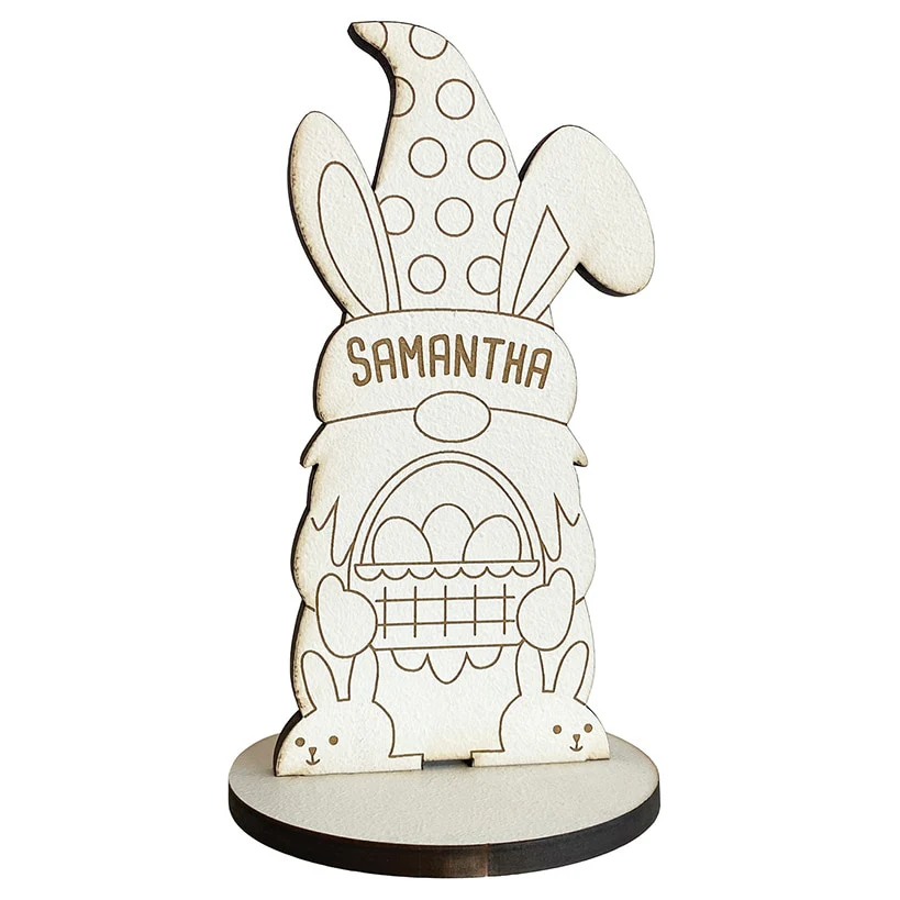 Personalized DIY Wood Easter Bunny Gnome - Image 4