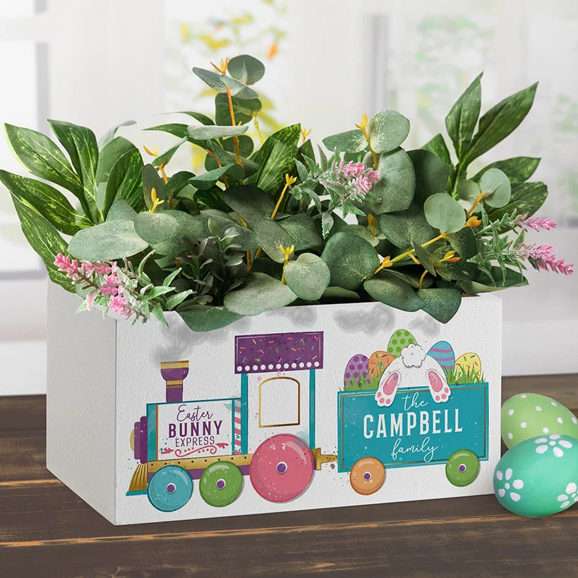 Personalized Easter Bunny Express Train Storage Box - Image 3