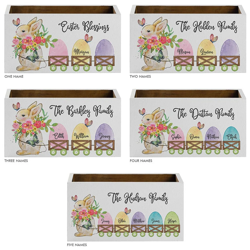 Personalized Easter Bunny with Colorful Eggs Storage Box - Image 3