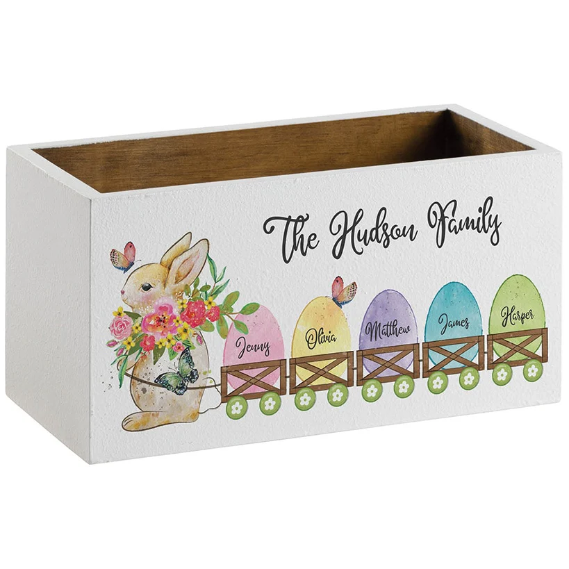 Personalized Easter Bunny with Colorful Eggs Storage Box - Image 5