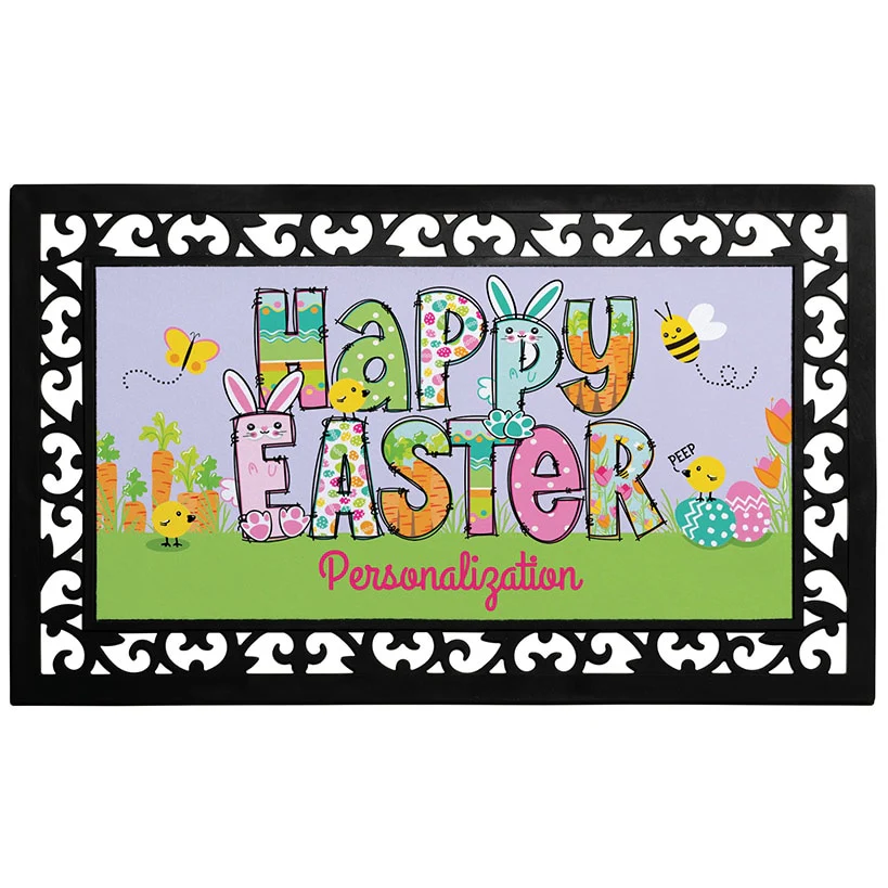 Personalized Easter Doormats with Rubber Frame - Image 10