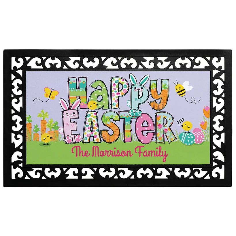 Personalized Easter Doormats with Rubber Frame - Image 13