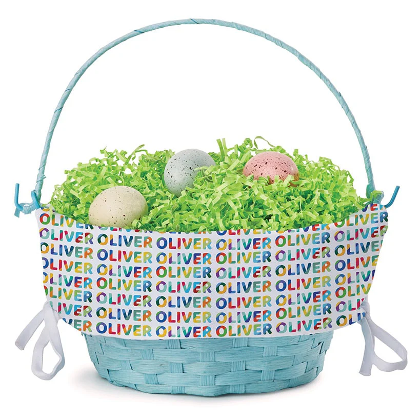 Personalized Easter Wicker Basket with Liner - Image 11