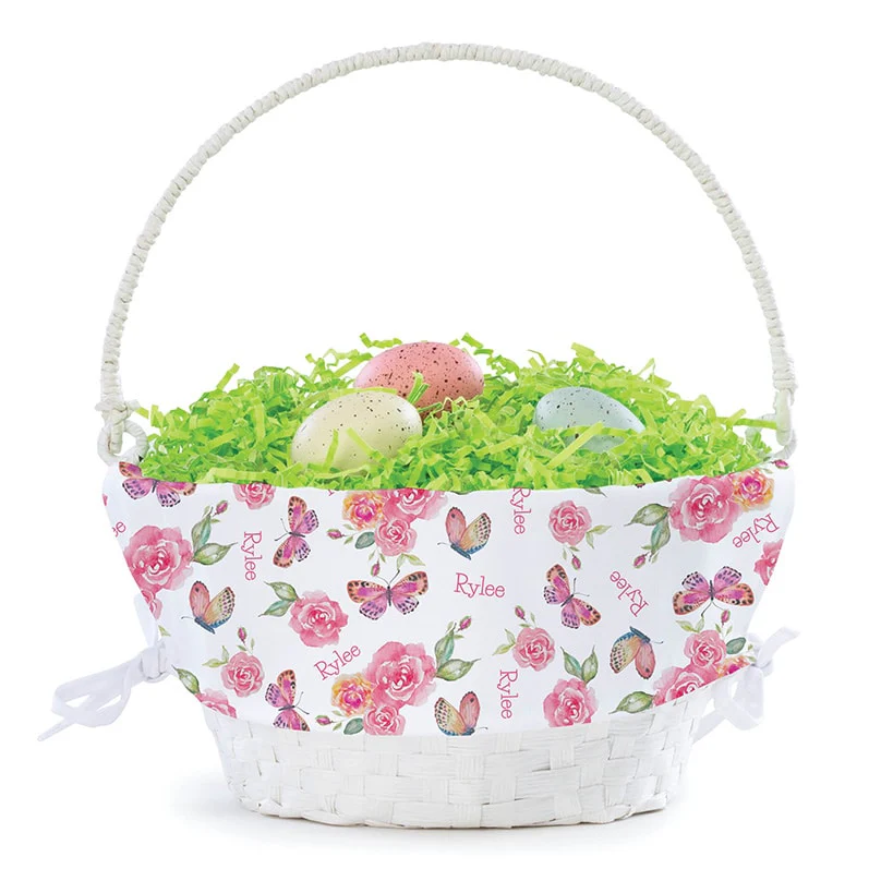 Personalized Easter Wicker Basket with Liner - Image 9