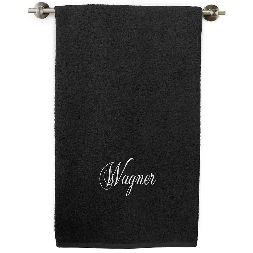 Personalized Embroidered Black Bath Towels - Image 11