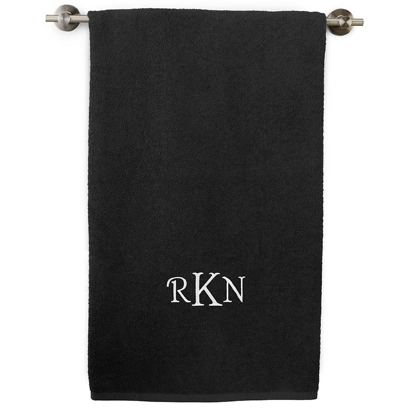 Personalized Embroidered Black Bath Towels - Image 13