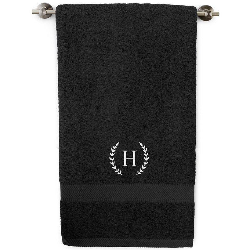 Personalized Embroidered Black Bath Towels - Image 9