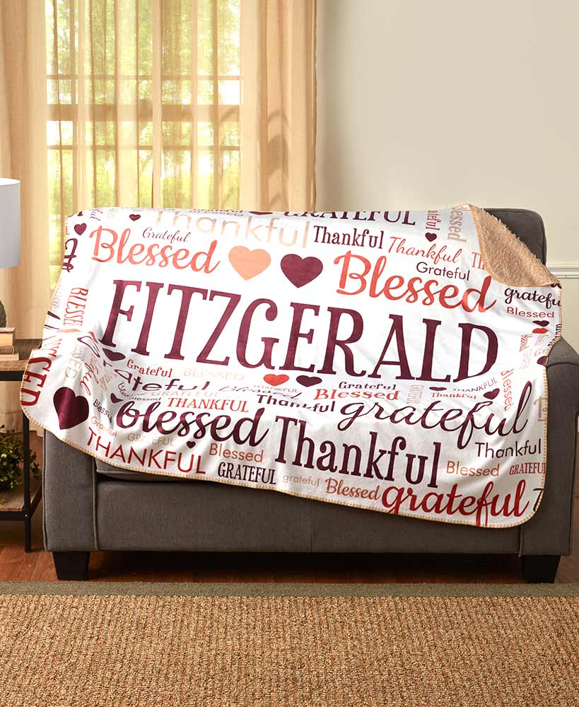 Personalized Family Word Art Sherpa Throws or Pillows - Image 4