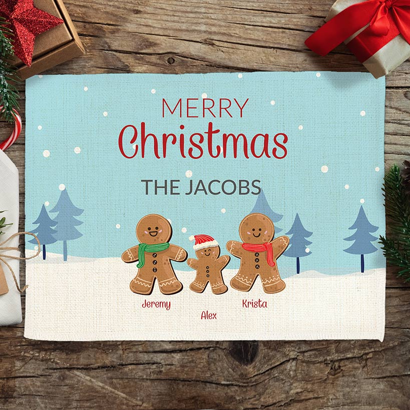 Personalized Gingerbread Family Placemat - Image 2