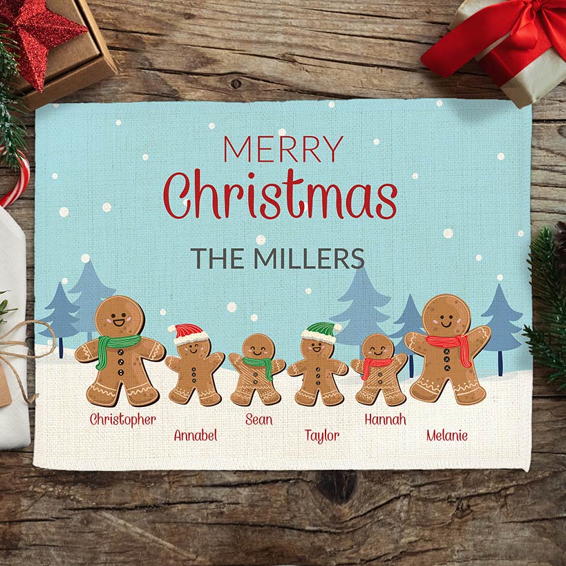 Personalized Gingerbread Family Placemat - Image 5