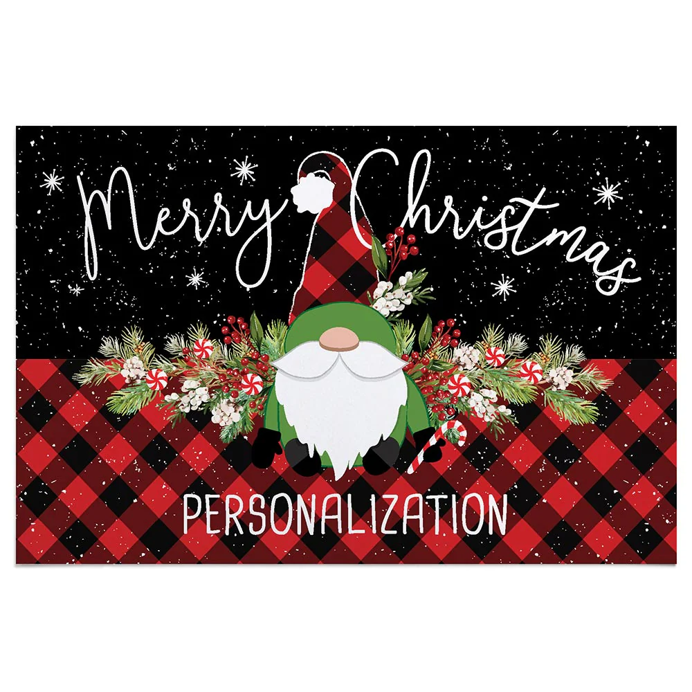Personalized Gnome Buffalo Check Doormat - Image 3