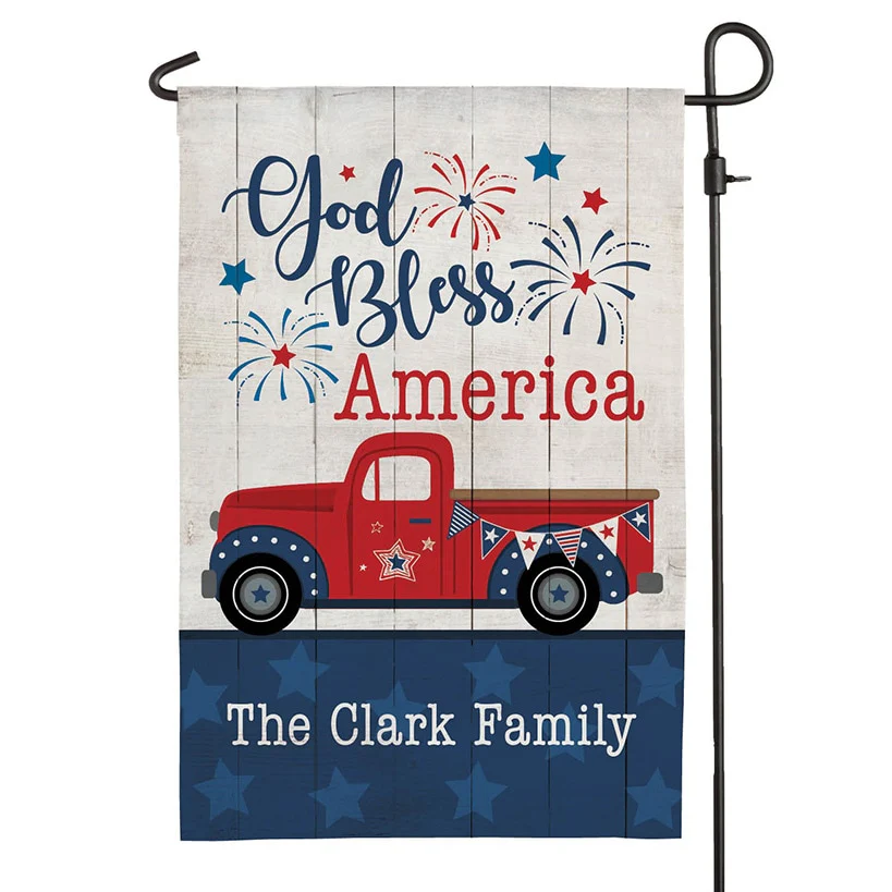 Personalized God Bless America Pick Up Truck Garden Flag - Image 3